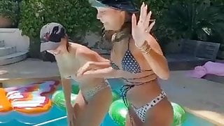 Vanessa Hudgens and Stella Hudgens in bikinis on TikTok