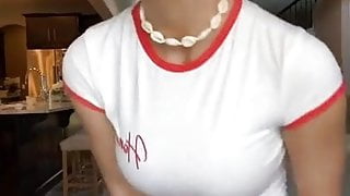 WWE – Peyton Royce dancing on TikTok in T-shirt and shorts