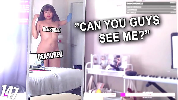 Twitch Streamer change outfit in mirror and you see full pussy and boobs #147
