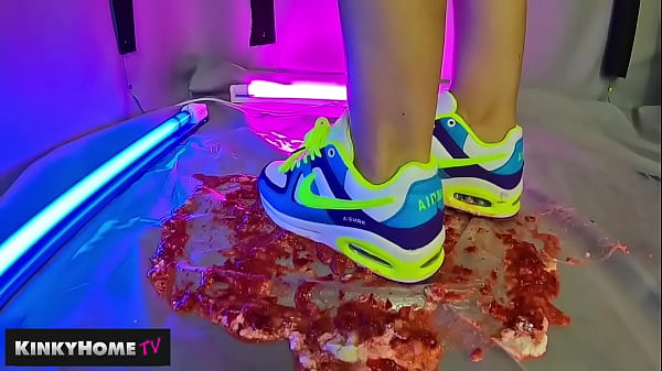 Destruction of food by sneakers NIKE AIR