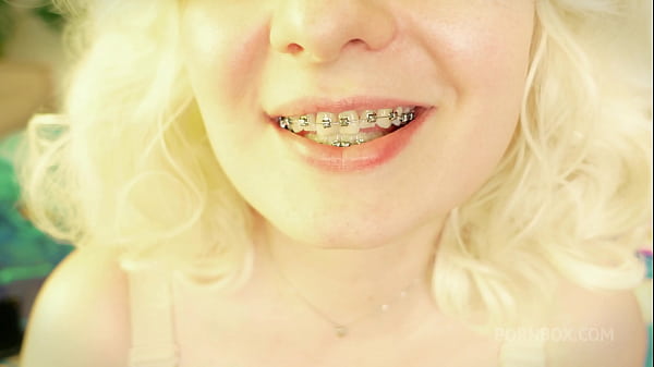 sexy ASMR video GREAT SOUND of eating with BRACES 4K
