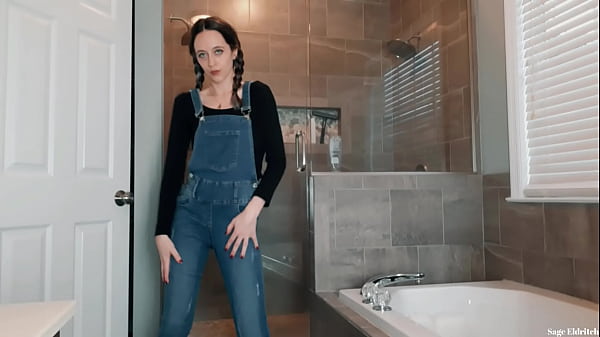 Wednesday Addams Wetting Blue Jean Overalls & Panties