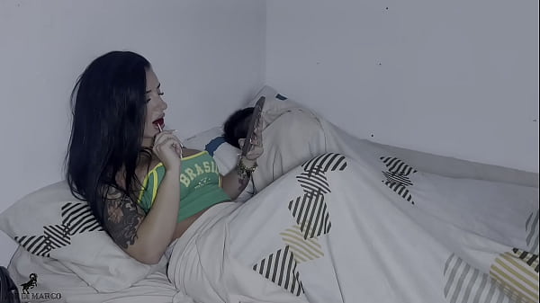 My tired boyfriend is sleeping and I go fuck his friend in the next room